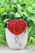 Baby Womb Heart Badge Reel