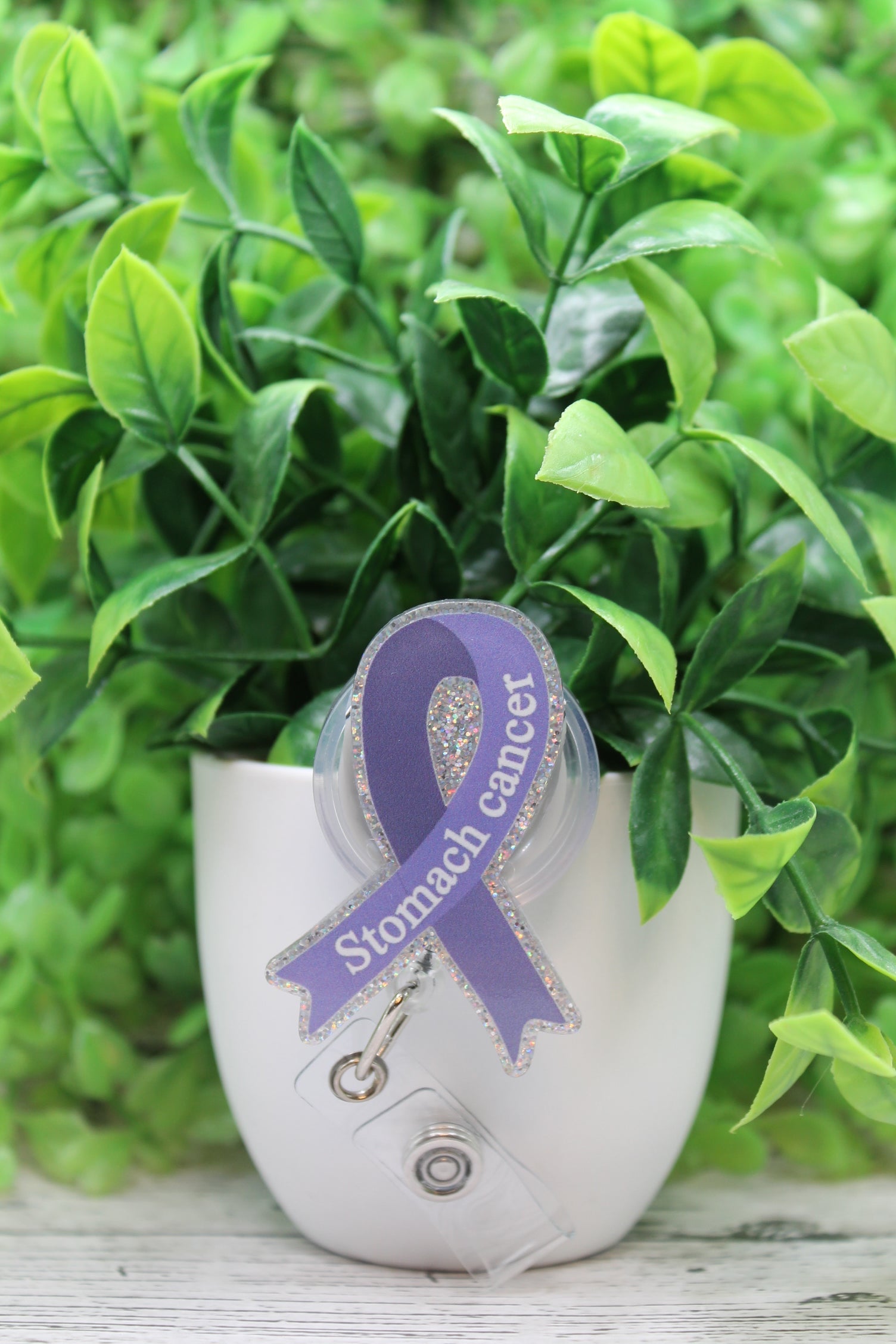 Stomach Cancer Awareness Ribbon Badge Reel