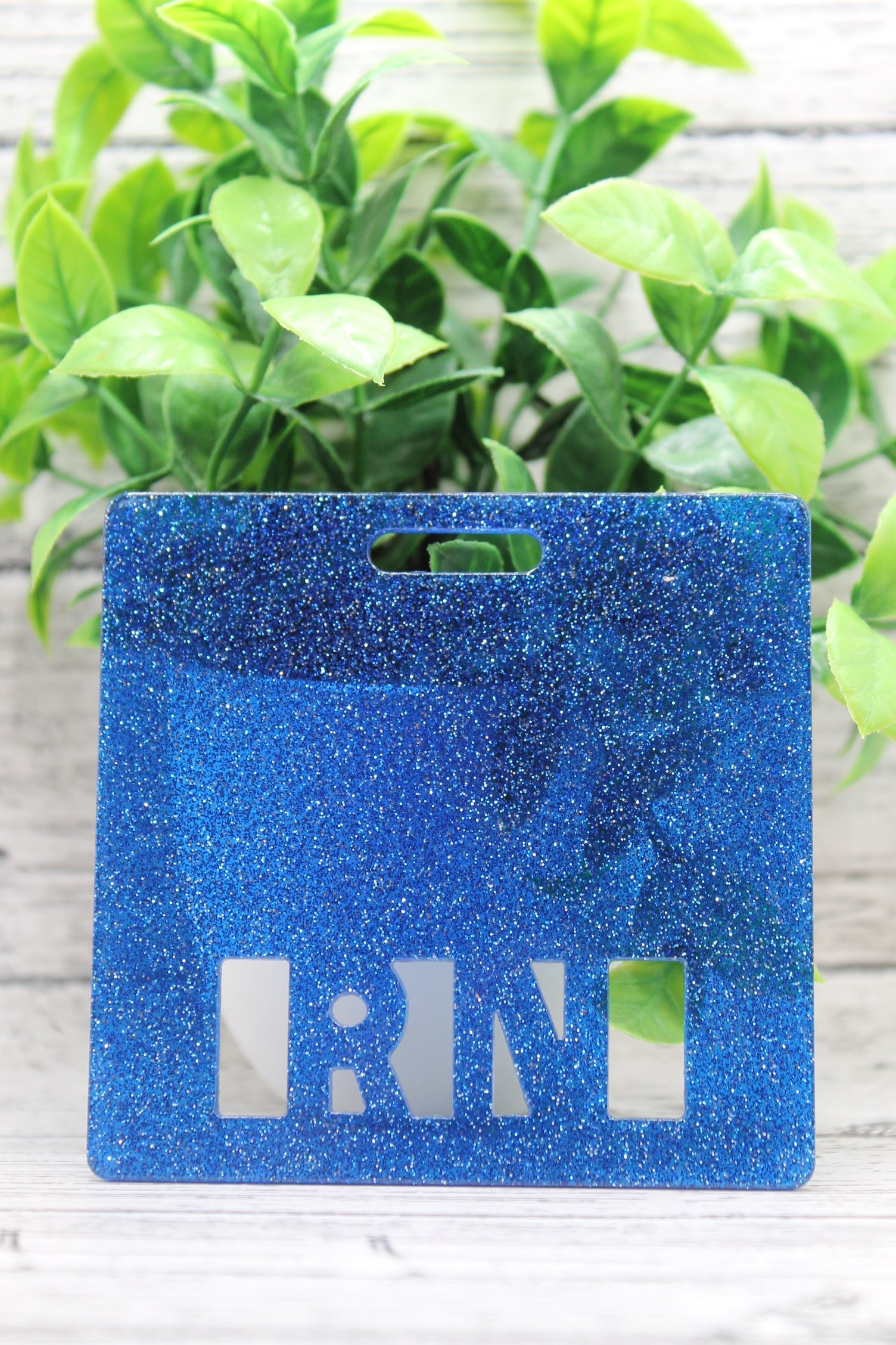 RN Blue Glitter Badge Buddy