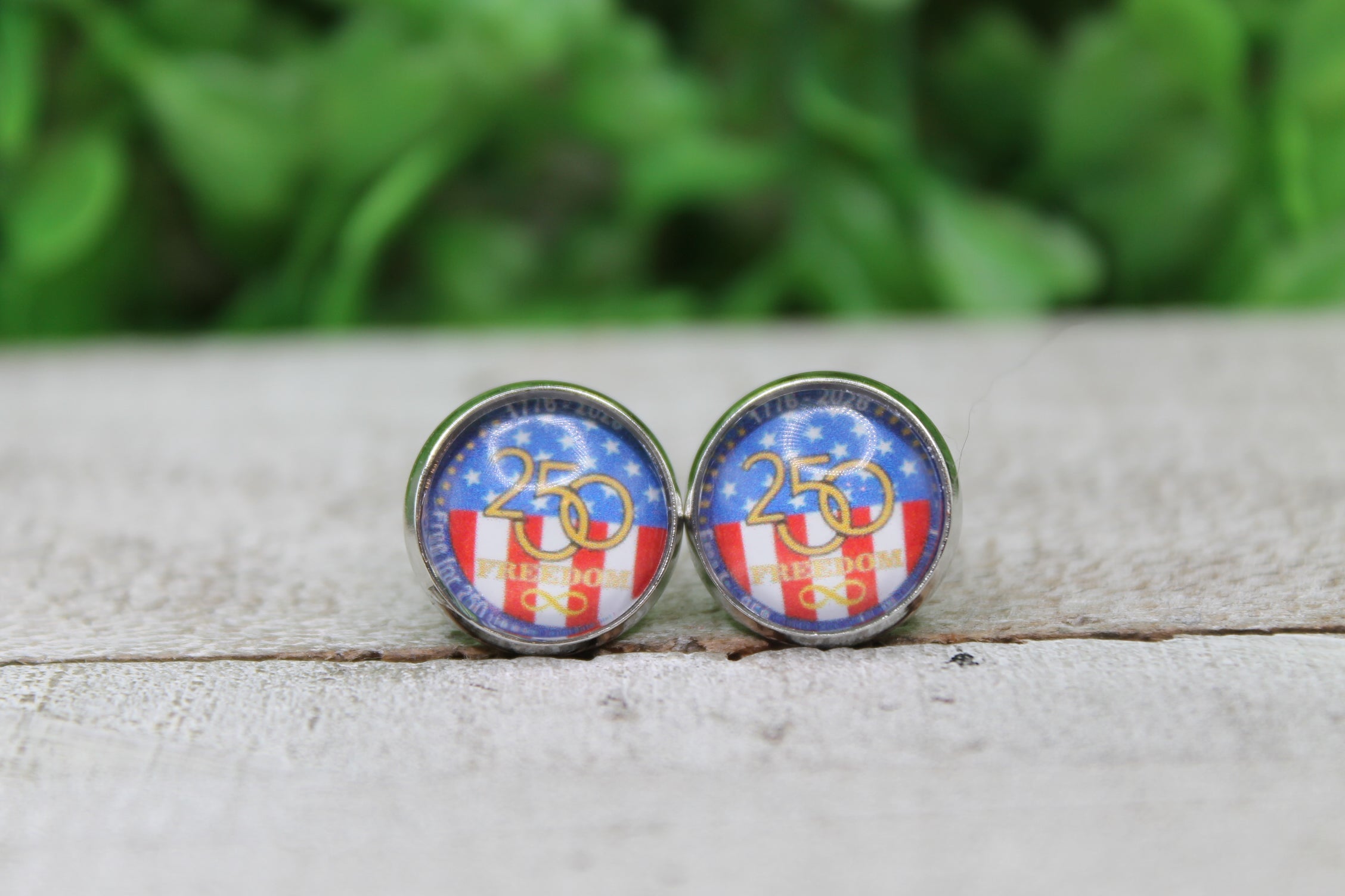250 Years of Freedom Glass Stud Earrings