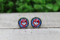 Stained Glass Mario 12mm Glass Stud Earrings