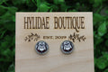 Bulldogs 12mm Glass Stud Earrings