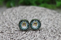 Starbucks Lovers Green 12mm Glass Stud Earrings