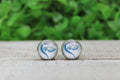 Football Eagles Heart Glass Stud Earrings