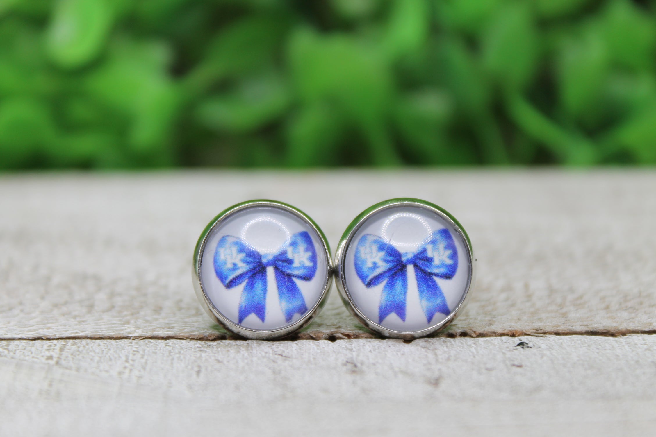 Kentucky Blue Bow • Stud Earrings
