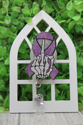 Middle Finger to Breast Cancer Ribbon Badge/ID Holder Reel
