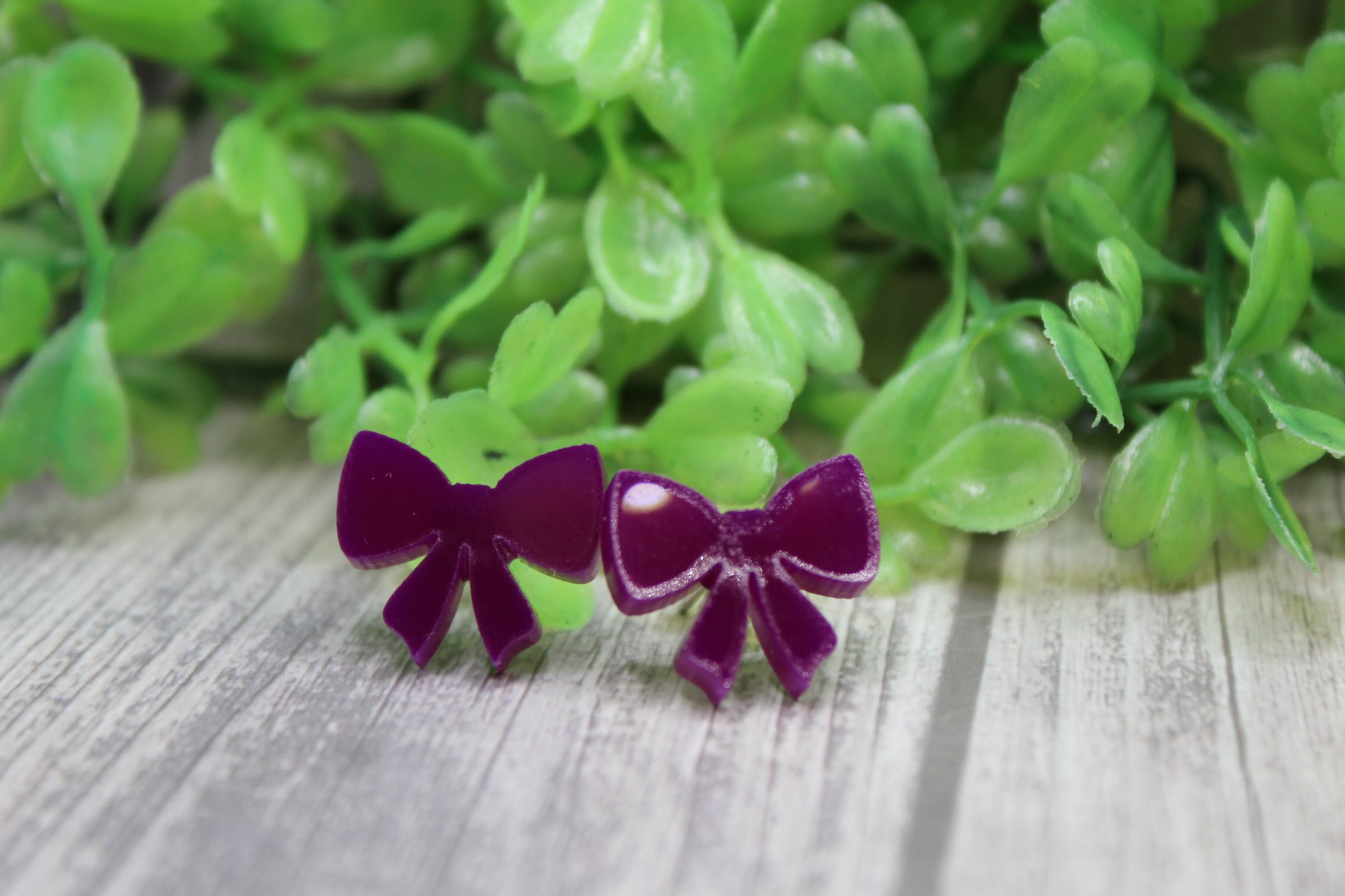Purple Bow • Stud Earrings