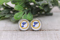 St Louis Blues Hockey || 12mm Glass Stud Earrings || Hypoallergenic