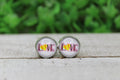 LOVE Softball Glass Stud Earrings