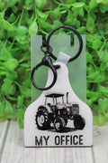 My Office Cow Tag Keychain