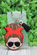 Messy Bun & Sun Glasses Acrylic Keychain