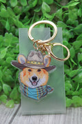 Western Corgi Keychain