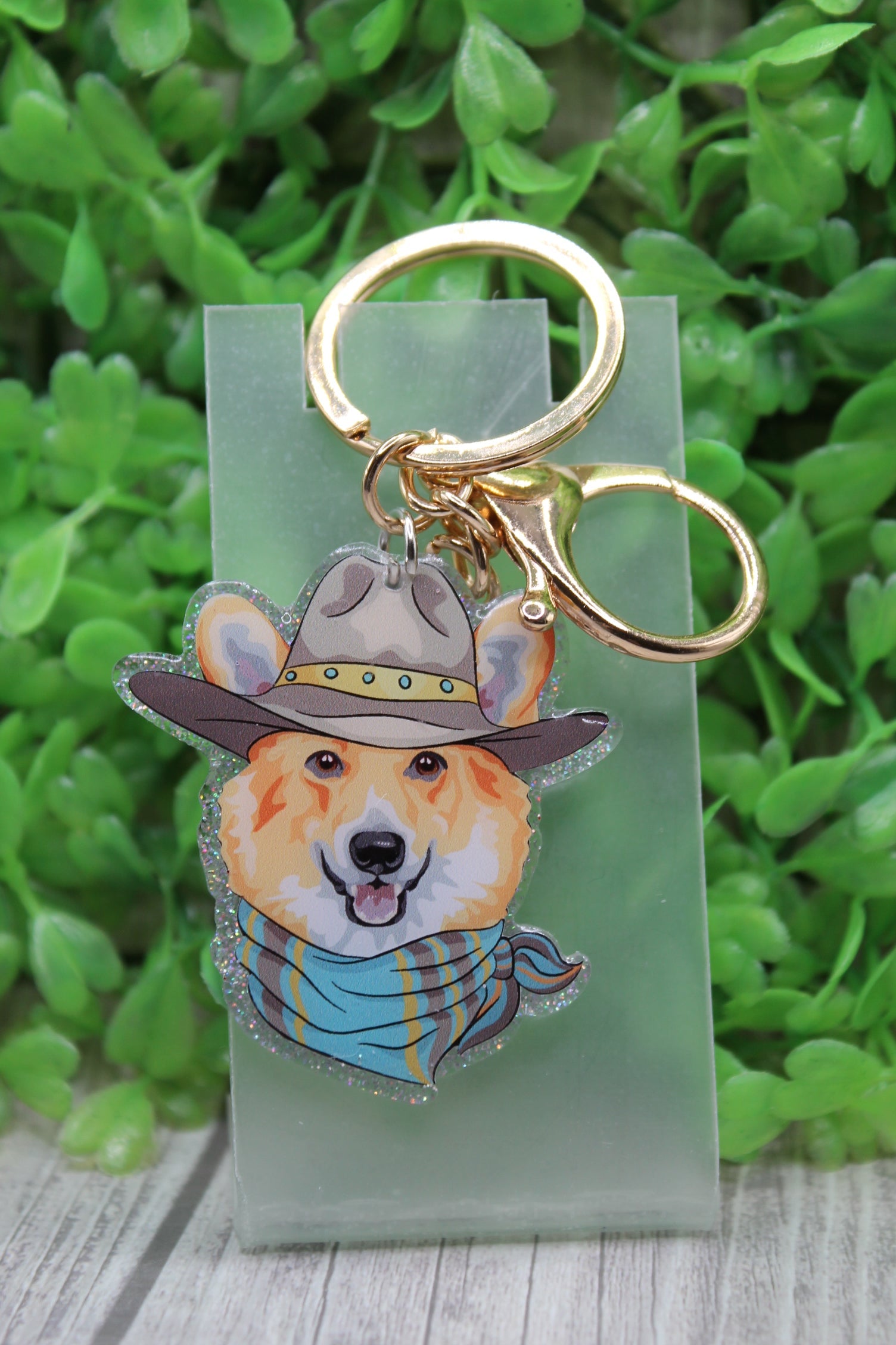 Western Corgi Keychain