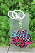 Take Me to the Dirt Track Keychain