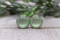 Mint Green Cat's Eye Stud Earrings