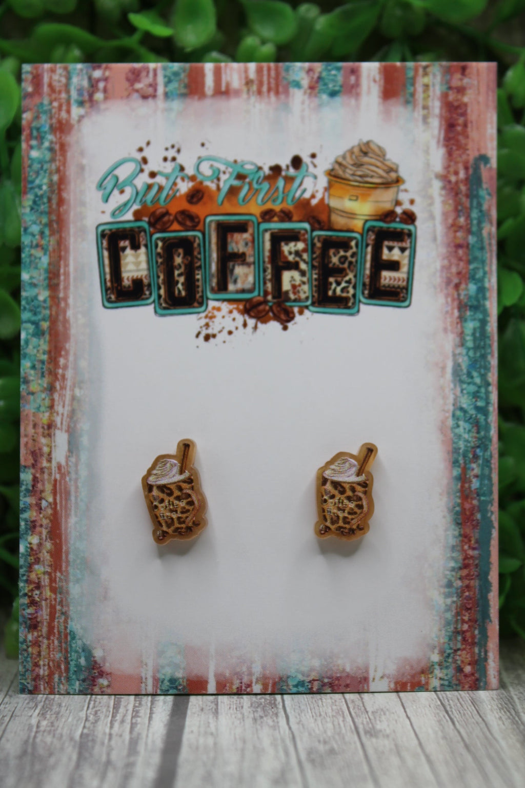 But First Coffee Stud Earrings