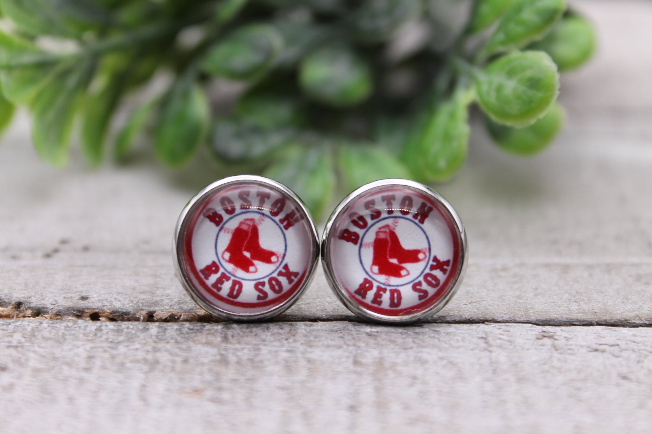 Baseball Boston Red Sox Stud Earrings