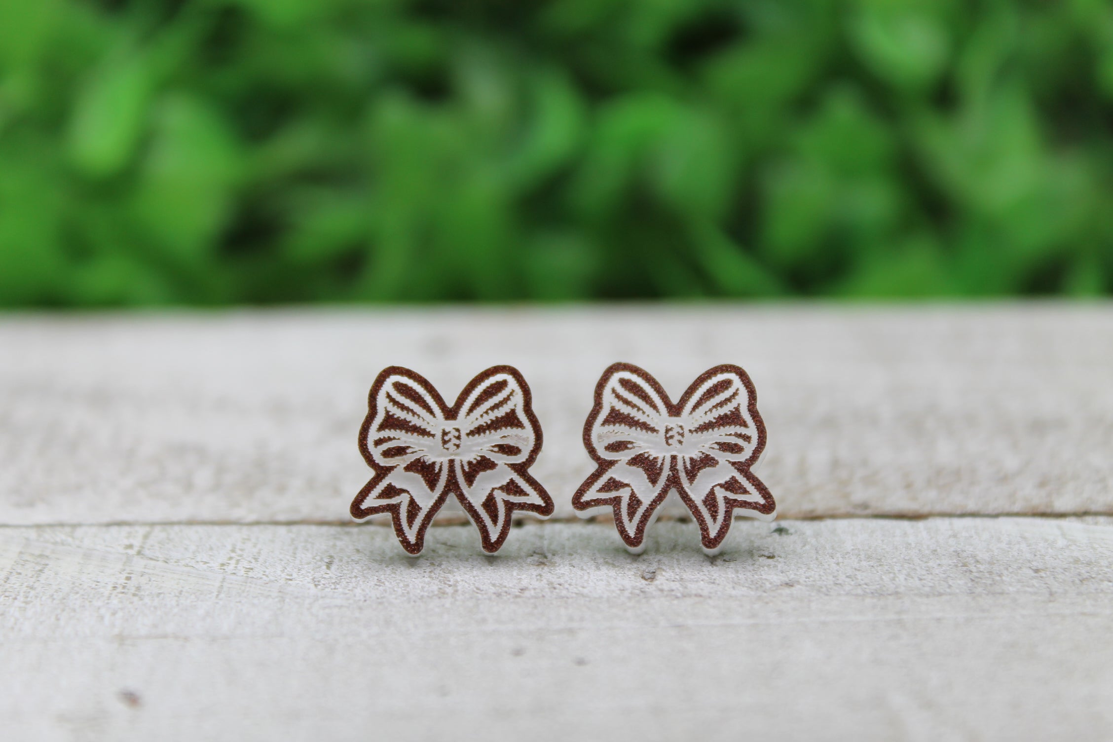 Football Bow Stud Earrings