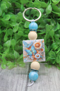 Floral Butterfly Bead Keychain