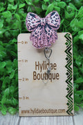 Pink Leopard Dripping Bow Badge/ID Holder Reel