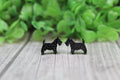 Black Glitter Scottish Dog Stud Earrings