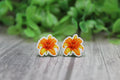 Orange Tiger Lily Stud Earrings