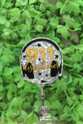 911 Dispatcher Headset Badge/ID Holder Reel