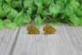 Gold Glitter KC Arrow Stud Earrings