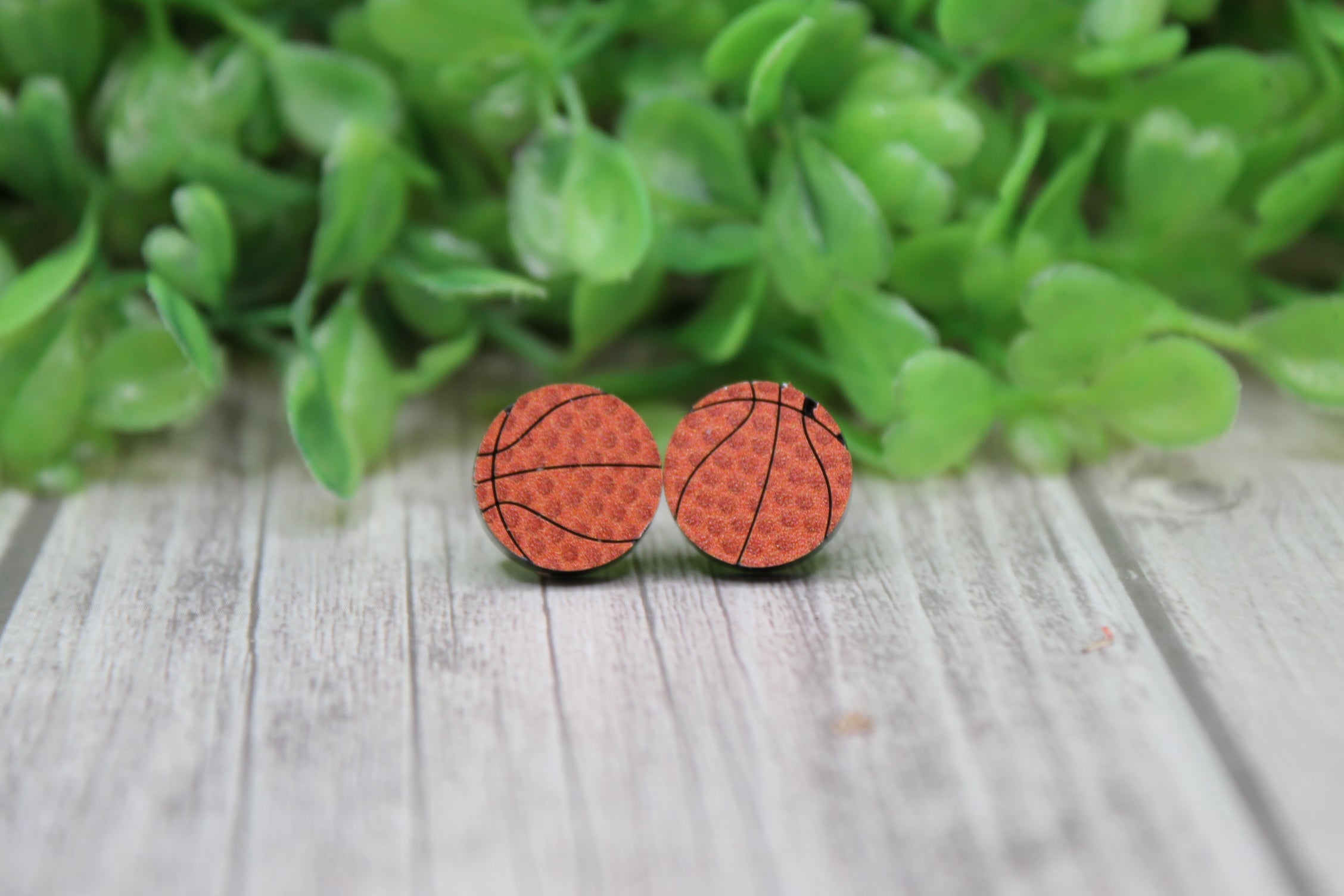 Textured Basketball Stud Earrings