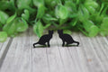 Black Matte Cat Stud Earrings