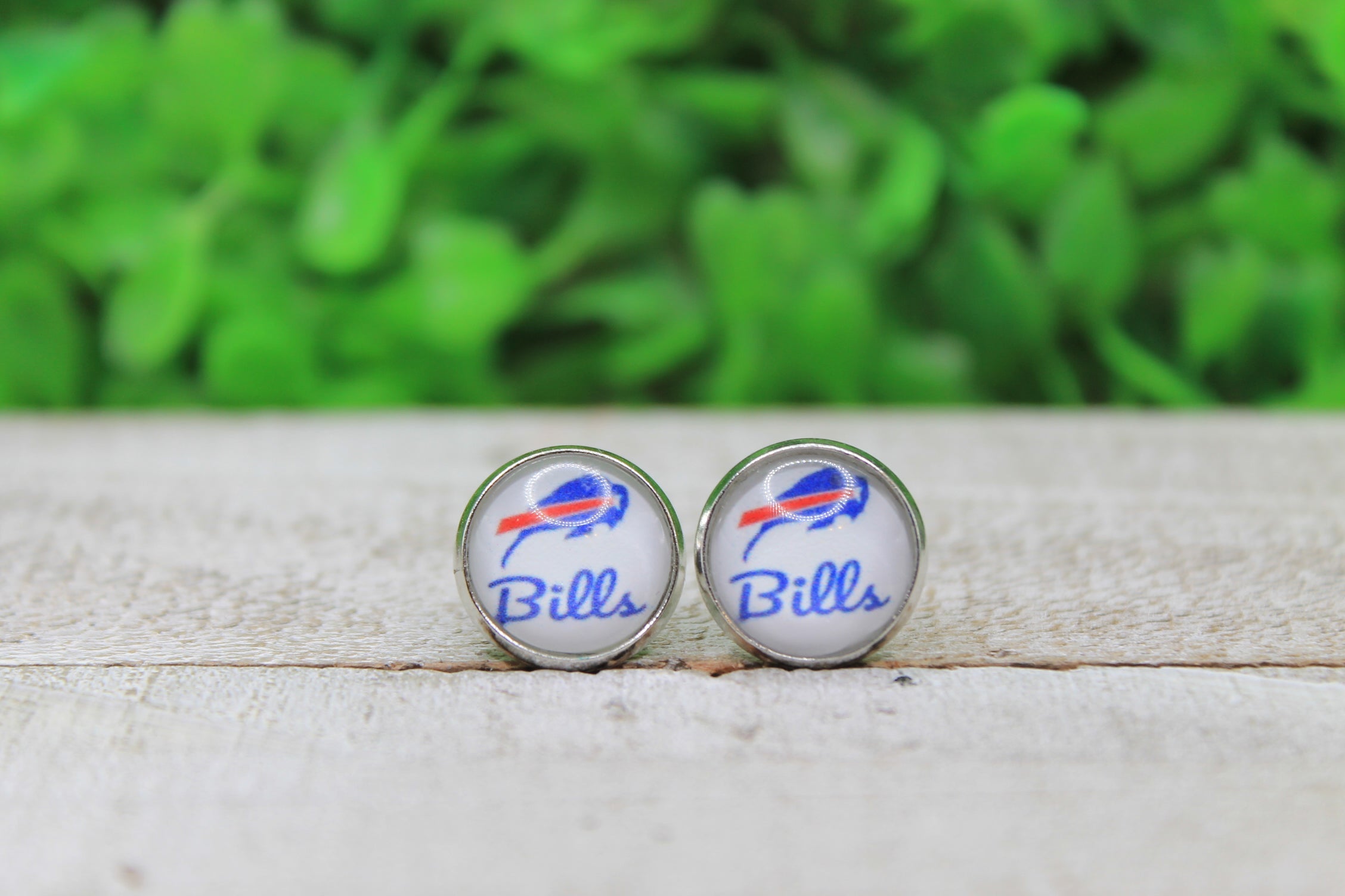 Buffalo Bills Glass Stud Earrings