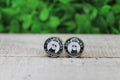 SB Lovers Black Glass Stud Earrings