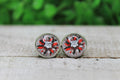 Georgia Bulldogs Sunflower Glass Stud Earrings