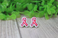 Pink Breast Cancer Awareness Ribbon Stud Earrings