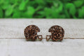 Brown Glitter Football Helmet Stud Earrings