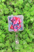 Scrub Life Pink Badge/ID Holder Reel