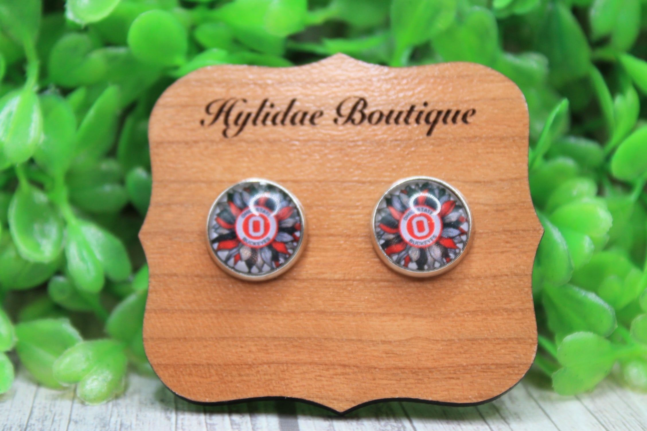 Ohio State Sunflower Stud Earrings