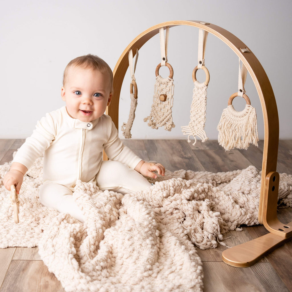2 pc. zipper footie set | ivory & heather grey