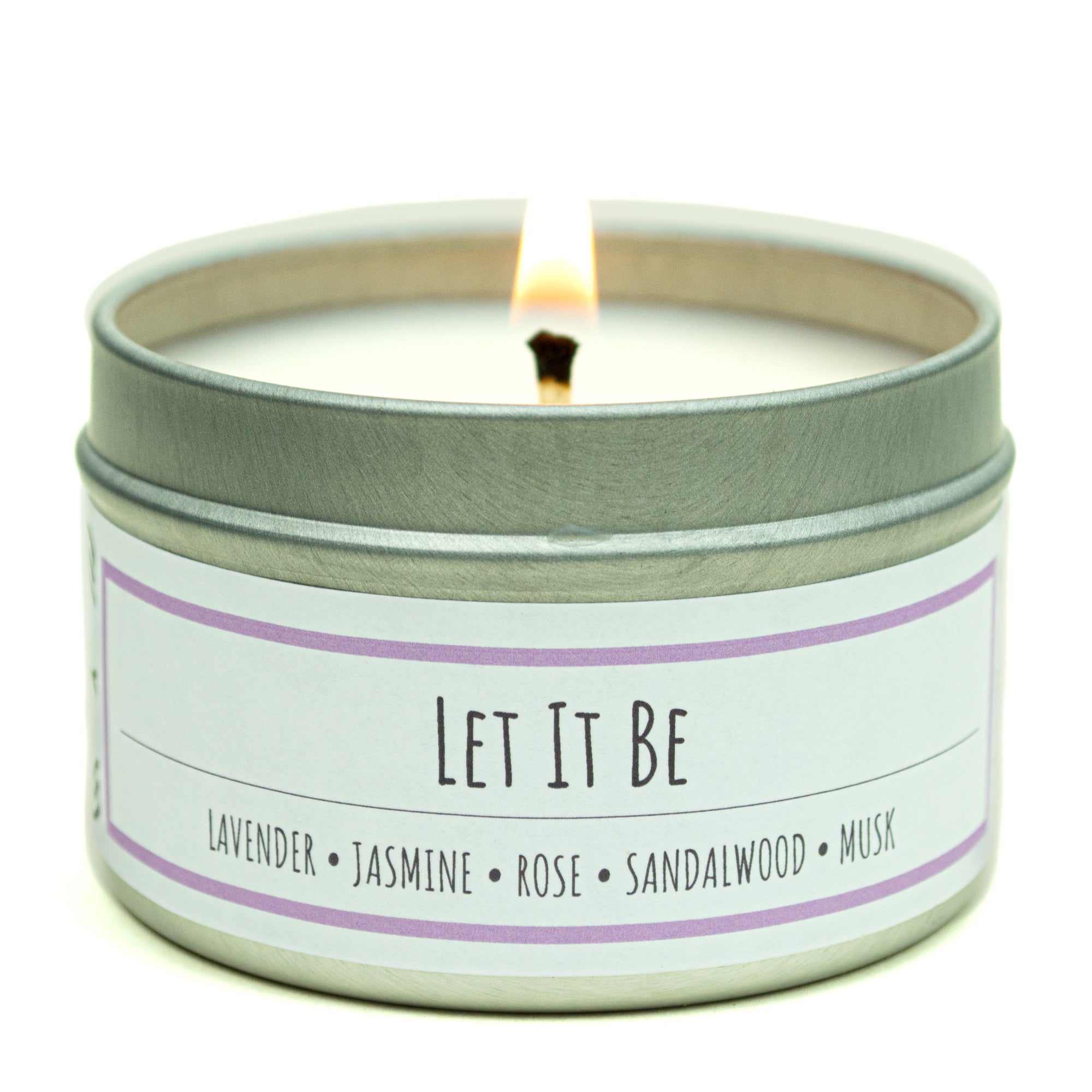 Let It Be scented 3 oz. soy candle in travel tin - FKA Lavender Vetiver