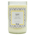 Happy scented 12 oz. soy candle in upcycled wine bottle - FKA Lemon Verbena