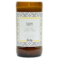 Happy scented 8 oz. soy candle in upcycled beer bottle - FKA Lemon Verbena