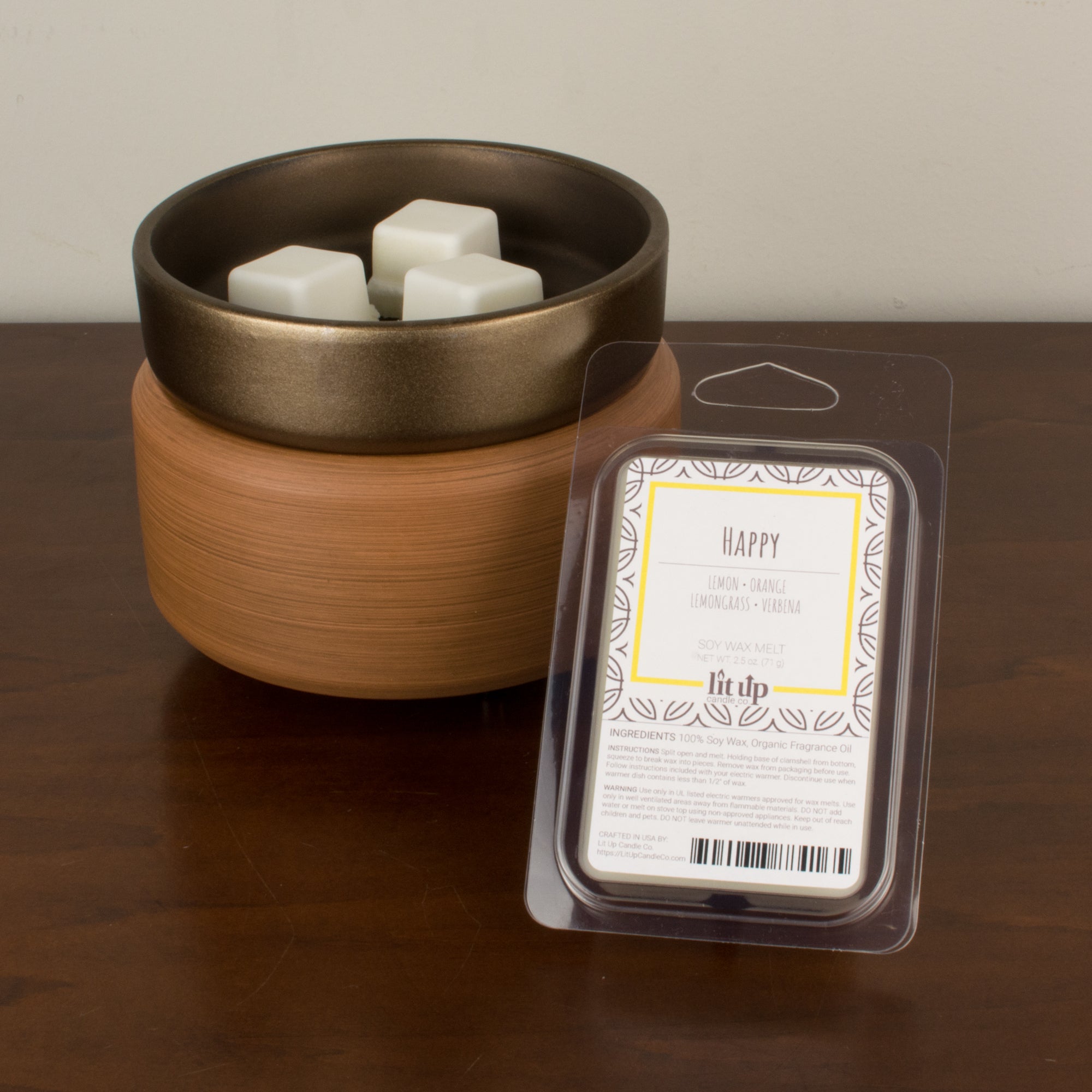 Happy scented 2.5 oz. soy wax melt - FKA Lemon Verbena