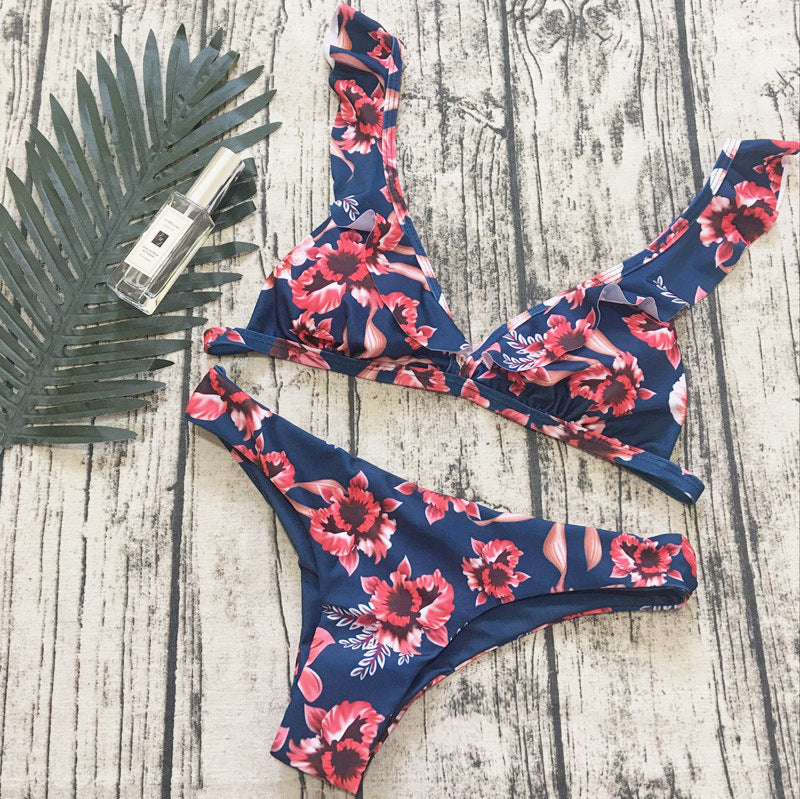 Bikini Printed Bikini Ruffled Swimsuit Swimsuit Women Swimsuit Beach Bikini