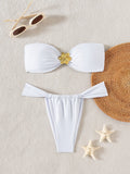 Bikini Solid Color Tube Top Sexy Split Bikini Swimsuit Women Bella Mia