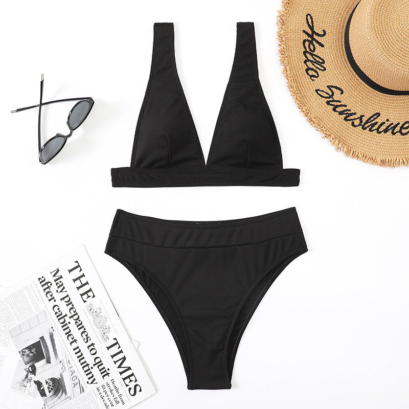 High Waist Bikini Swimsuit Sexy Split Bikini