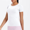 Women Short Sleeve round Neck Exercise T shirt Running Fitness Top Skin Friendly Slim Breathable Yoga Short Sleeve