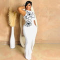 Sleeveless One Piece Floral Design Slim Trousers round Neck Sexy Hip Women Bella Mia
