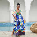 Printed Beach Blouse Loose Robe Vacation Sun Protection Shirt Beach Cover Up