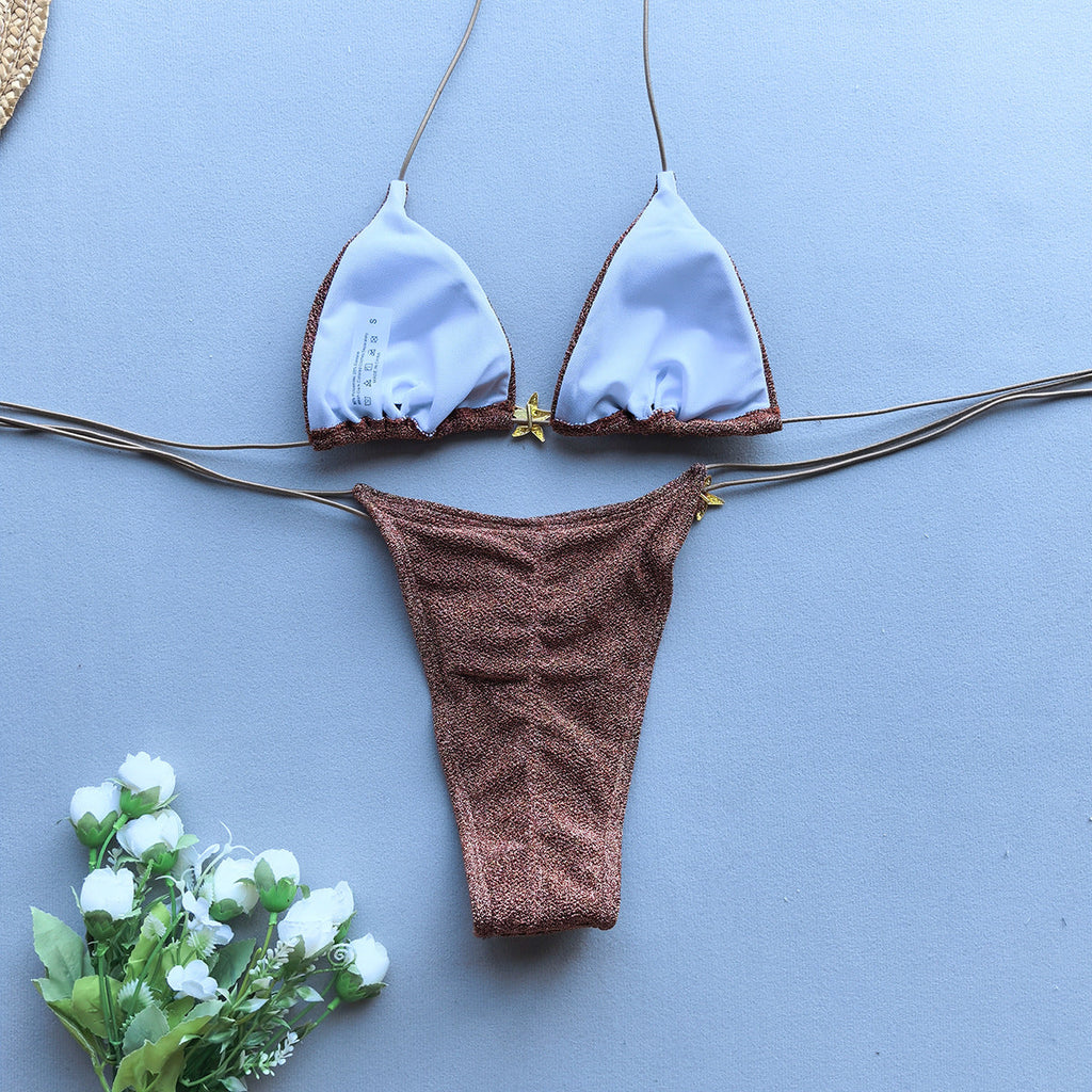 Bikini Sexy Bikini Lace up Split Women Swimsuit for Women