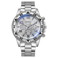 Men's Fake Three-Eye Casual Steel Band Watches